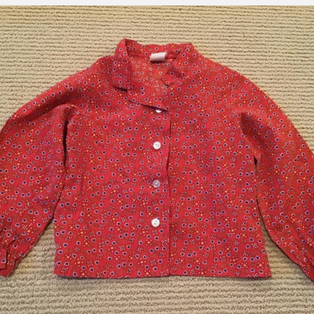 Vintage Sears girls heart blouse size 6